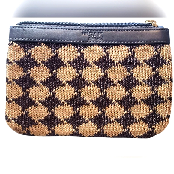 The Sak Other - The Sak Make Up Change Bag Zip Brown Tan Geometric Pattern